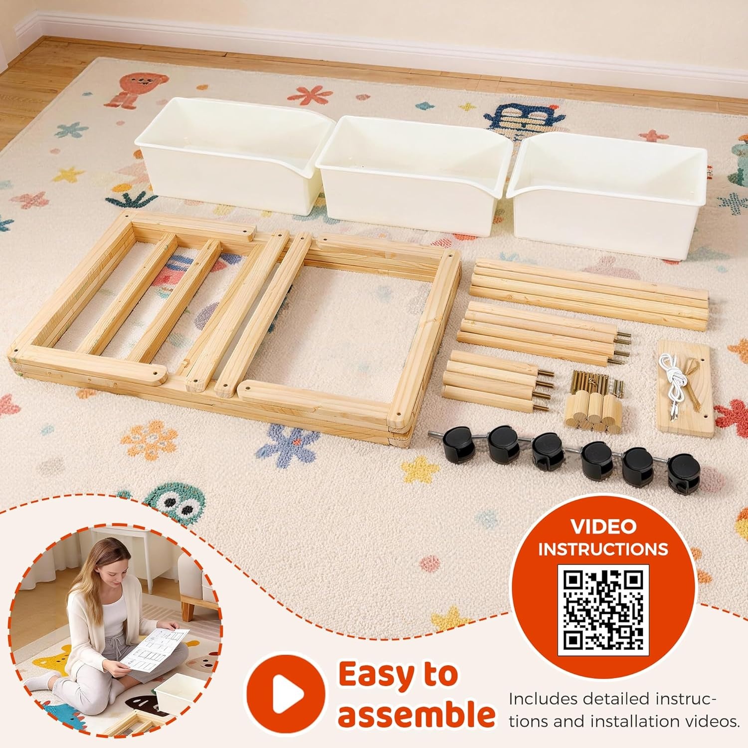 image:imageSevenblue 3 Pack MultiPurpose PullOut Storage Organizers Stuffed Animal Storage with 3 Removable Bins
