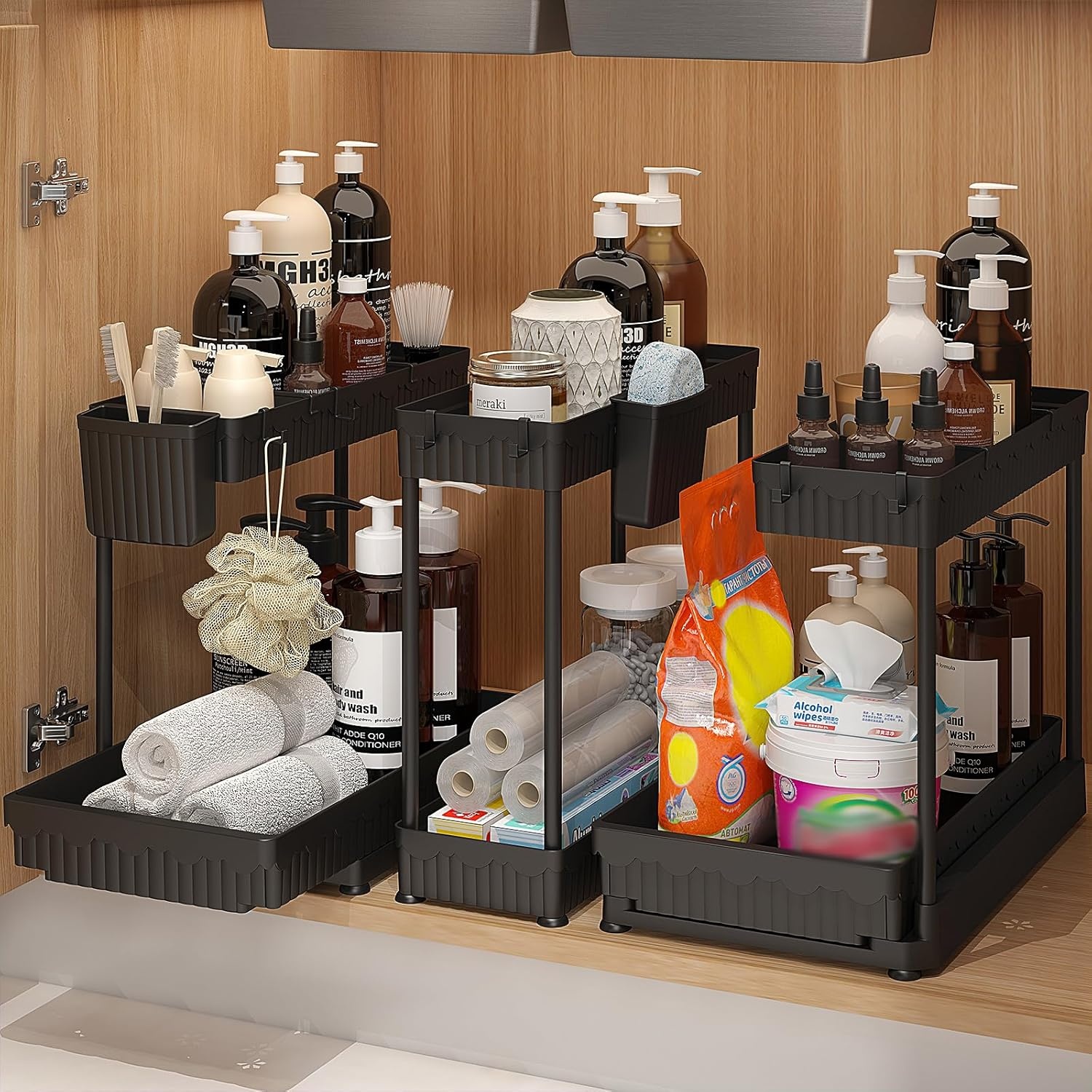 image:imageSevenblue 3 Pack Under Sink Organizer 3 Pack Under Sink Organizers and Storage LShaped