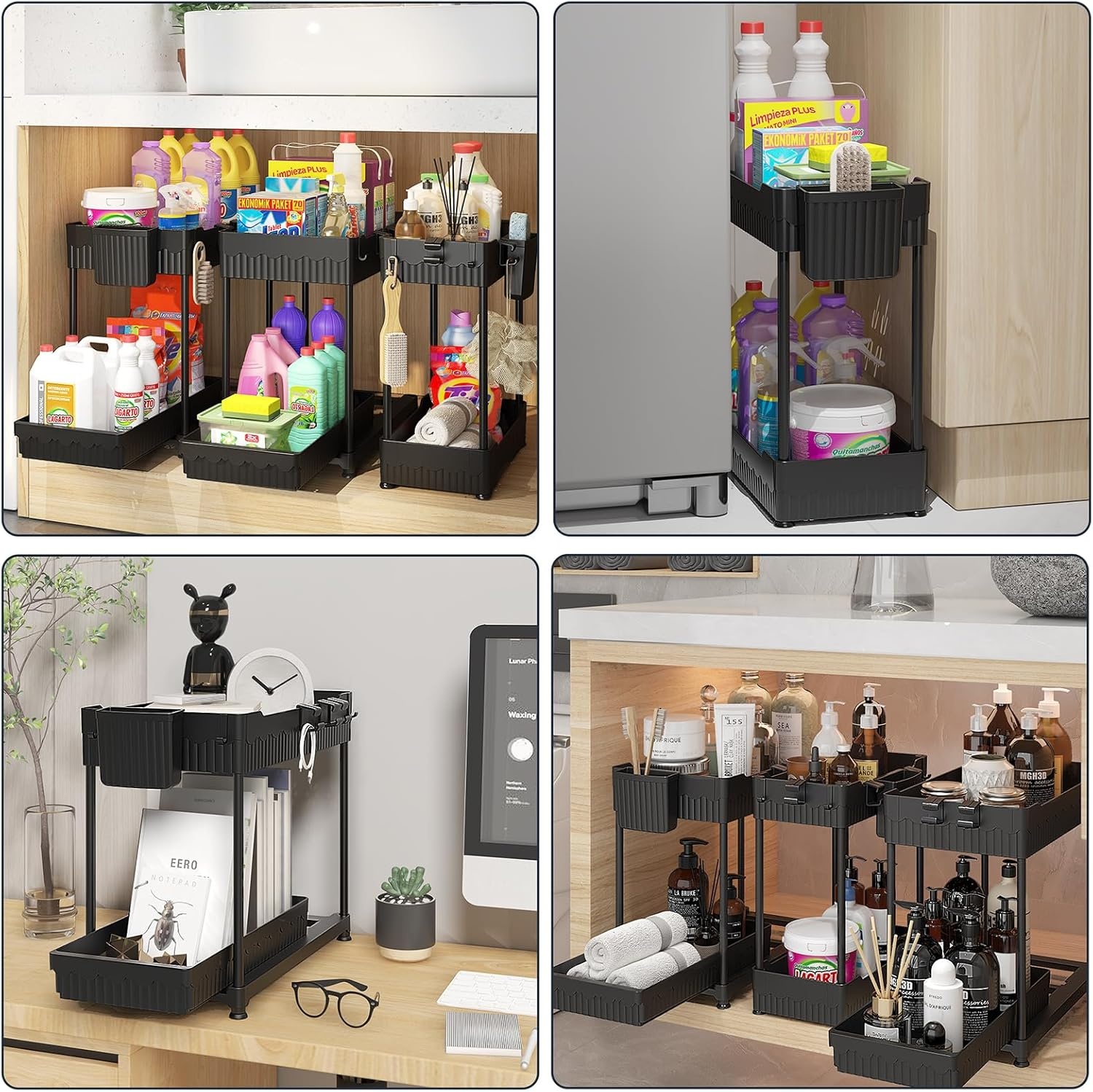 image:imageSevenblue 3 Pack Under Sink Organizer 3 Pack Under Sink Organizers and Storage LShaped