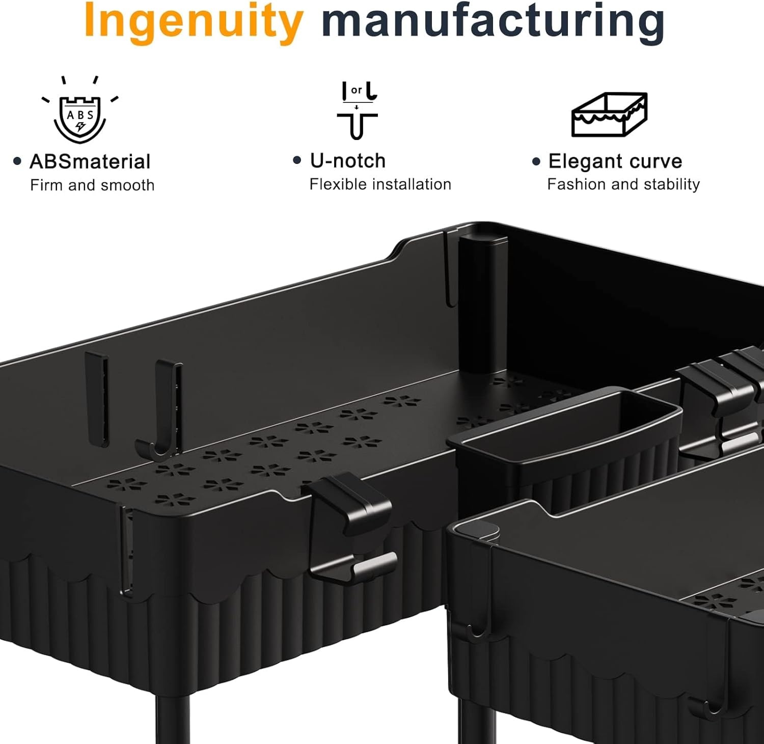 image:imageSevenblue 4 Pack Under Sink Organizer2 Metal High Adjustable 2 Under sink organzire