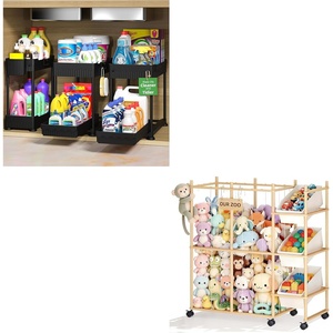 image:imageSevenblue 3 Pack Under Sink Organizers Stuffed Animal Storage with 3 Removable Bins